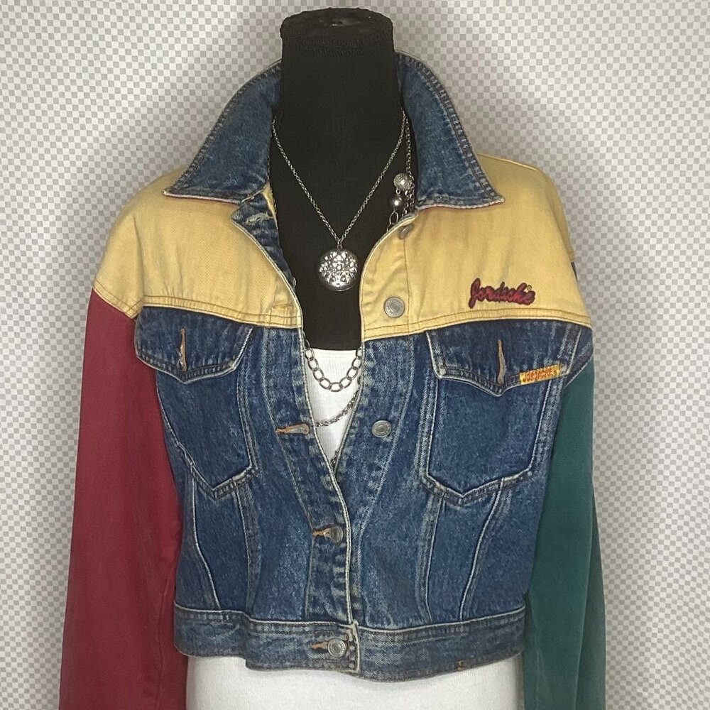 RARE VINTAGE JOARDACHE JEAN JACKET MULTI COLORED  - M